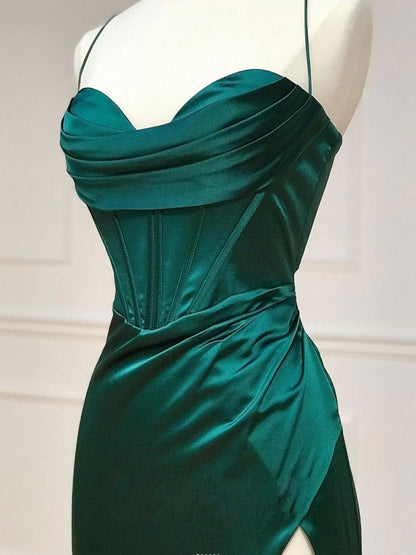 Mermaid Sweetheart Neck Green Long Evening Dress Green Formal Evening Dress