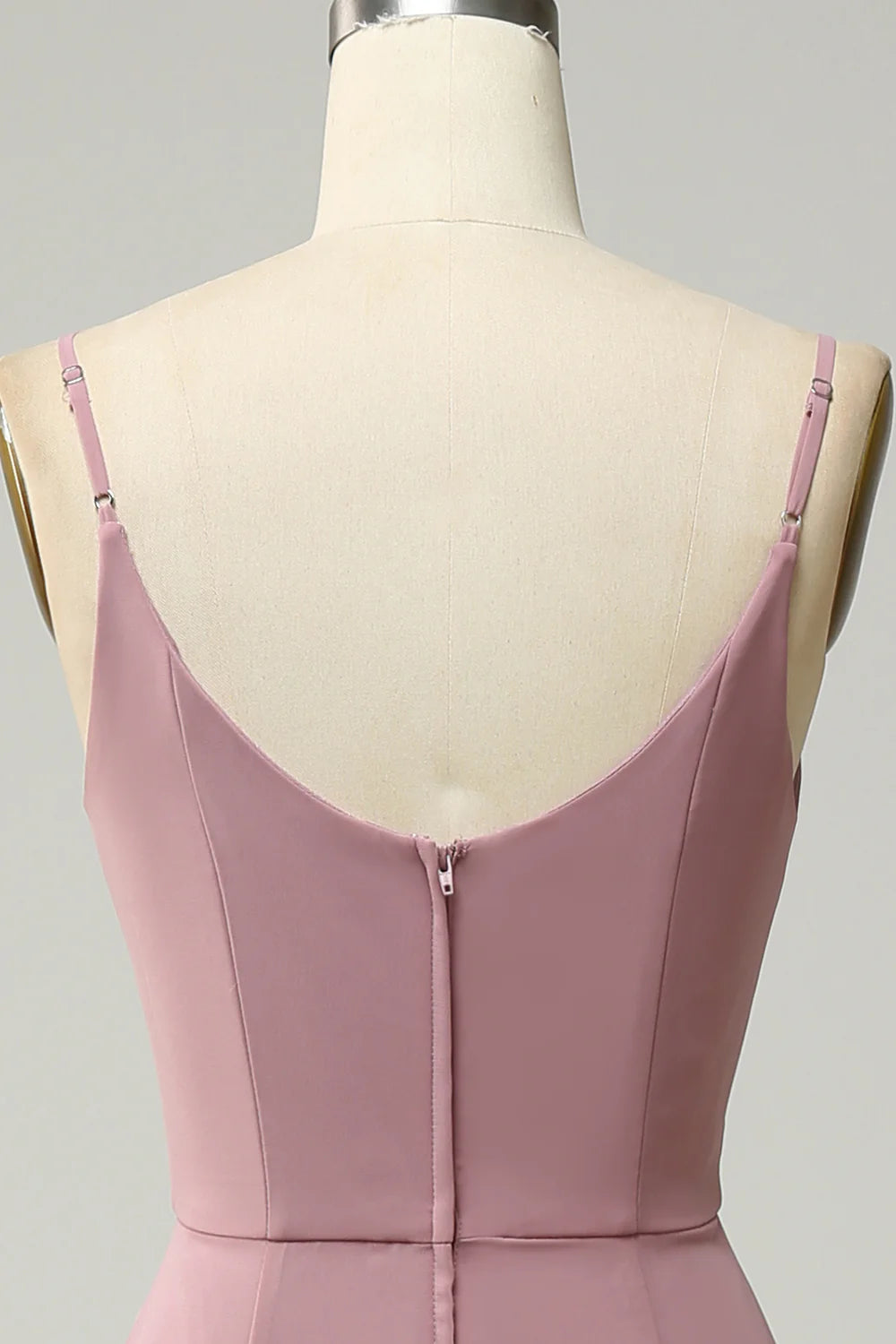 Elegant and Sweet Italian Noodle Strap Sleeveless Long Bridesmaid Dress