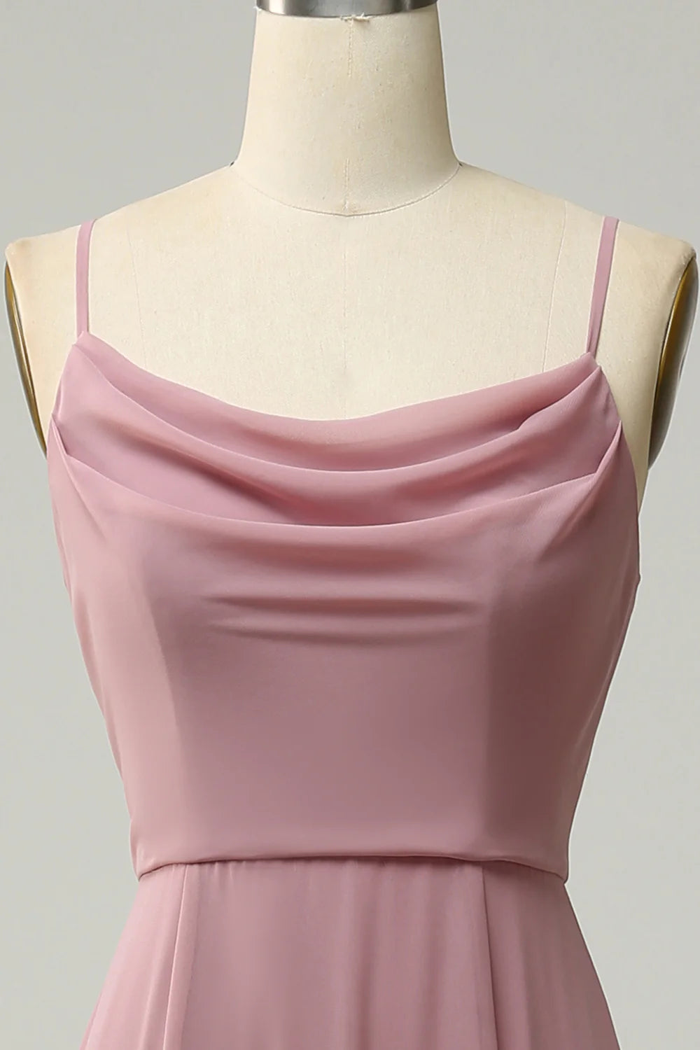 Elegant and Sweet Italian Noodle Strap Sleeveless Long Bridesmaid Dress