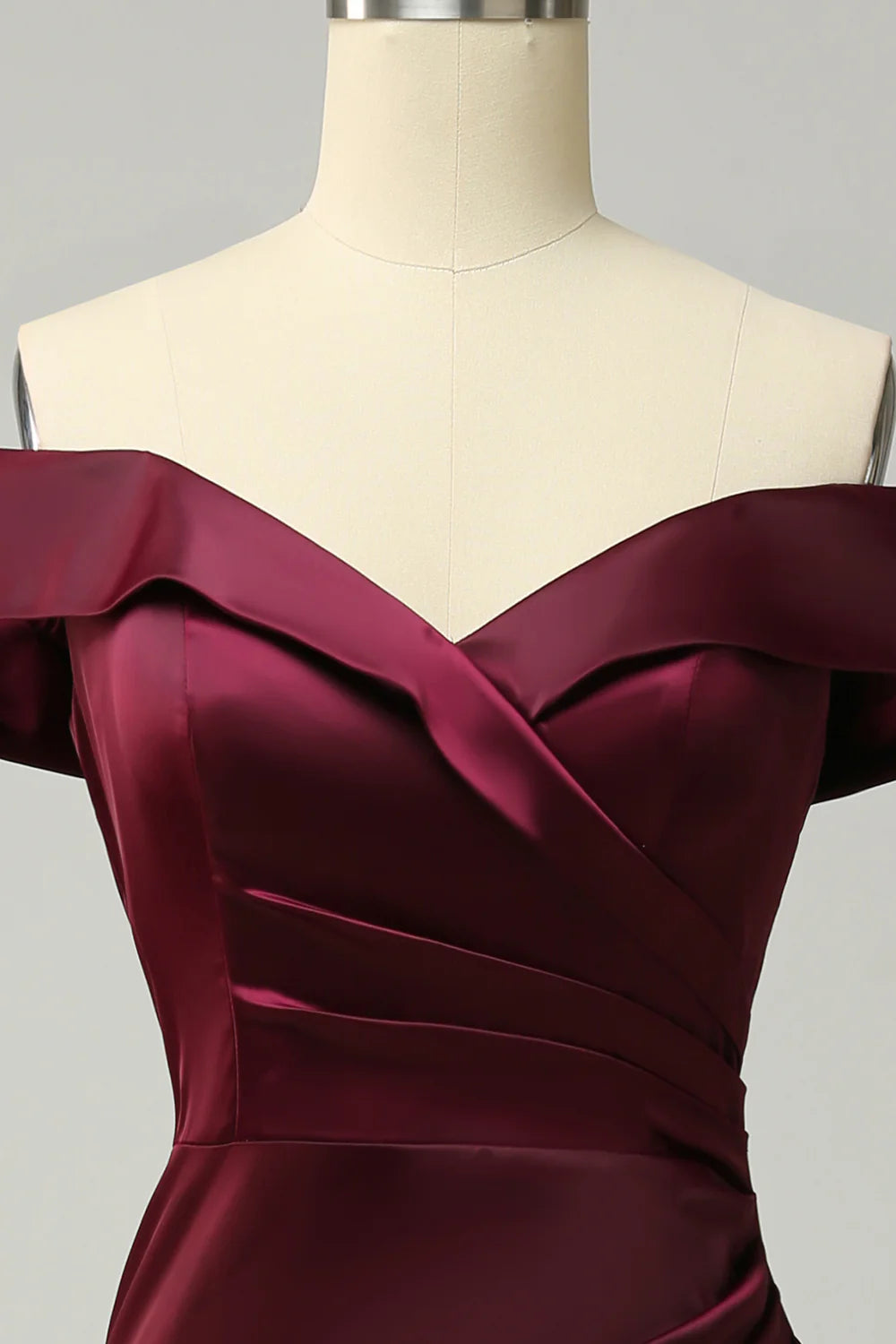 Sexy and elegant off the shoulder long slim fitting bridesmaid dress