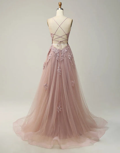 A-line Elegant, Beautiful, Sexy Split Long Ball Dress
