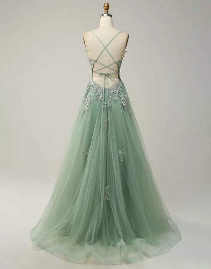 A-line Elegant, Beautiful, Sexy Split Long Ball Dress