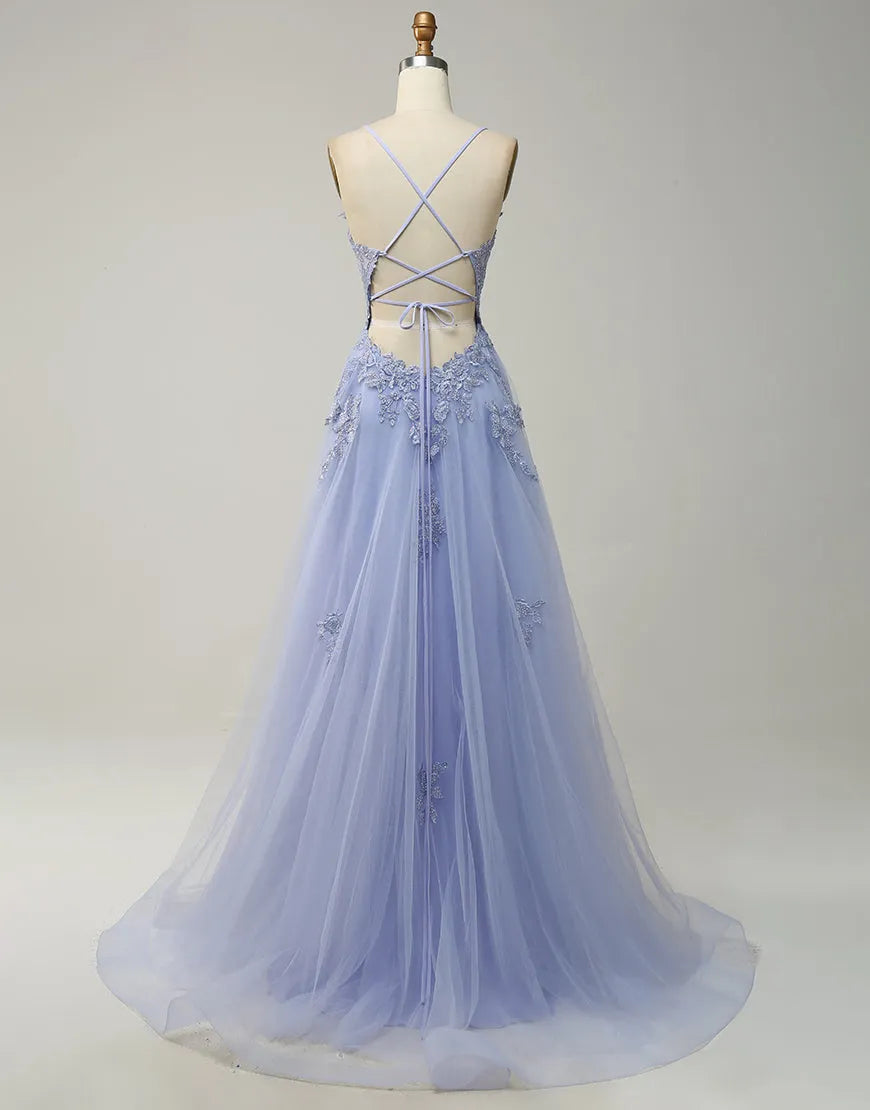 A-line Elegant, Beautiful, Sexy Split Long Ball Dress