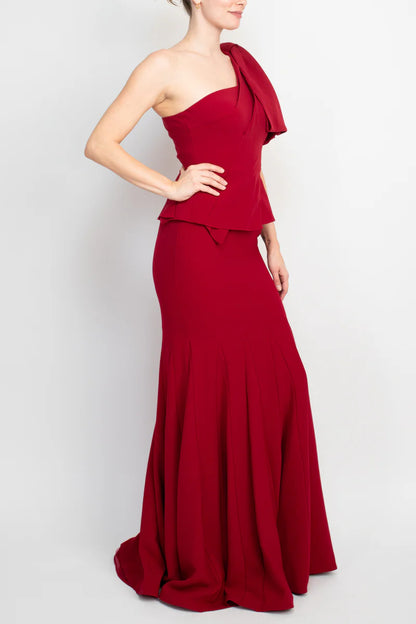 Jovani one shoulder mermaid trumpet crepe Prom Dresses ﻿