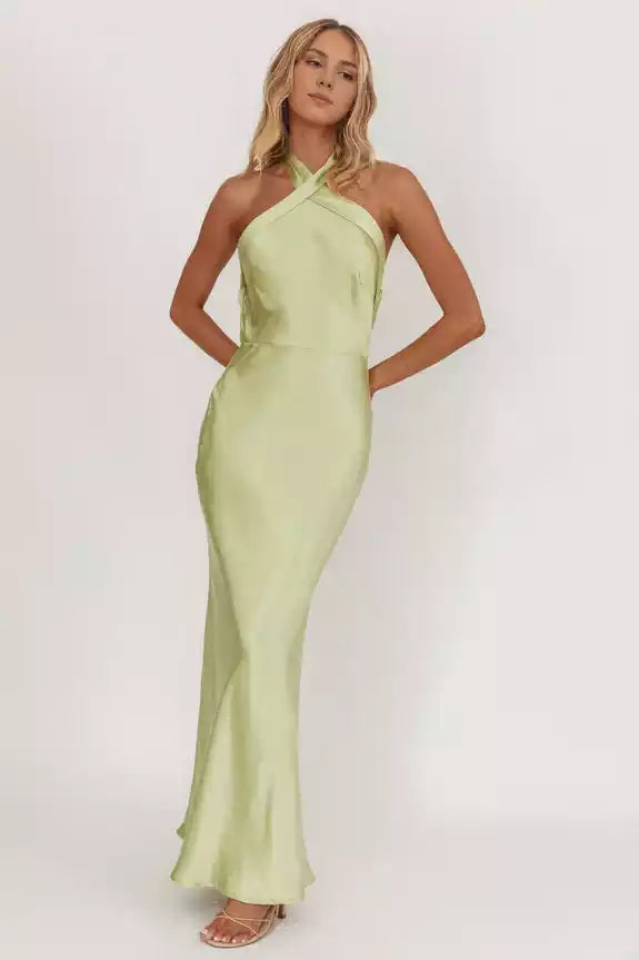 Absolutely stunning cross neck top with adjustable backless shoulder straps and side zippers Bridesmaid Dresses
