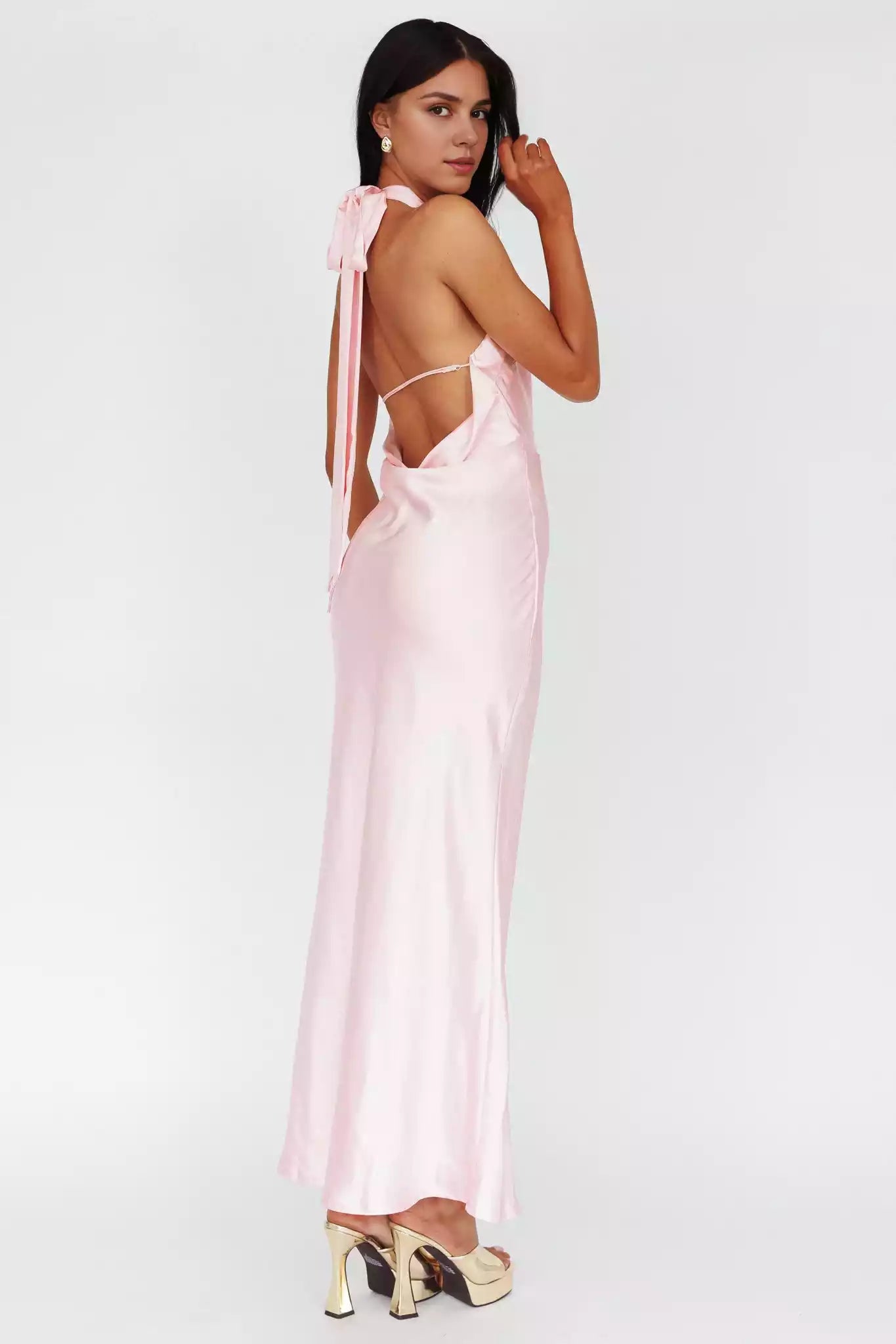 Absolutely stunning ultra long cross hanging neck with adjustable shoulder straps and side zippers Bridesmaid Dresses