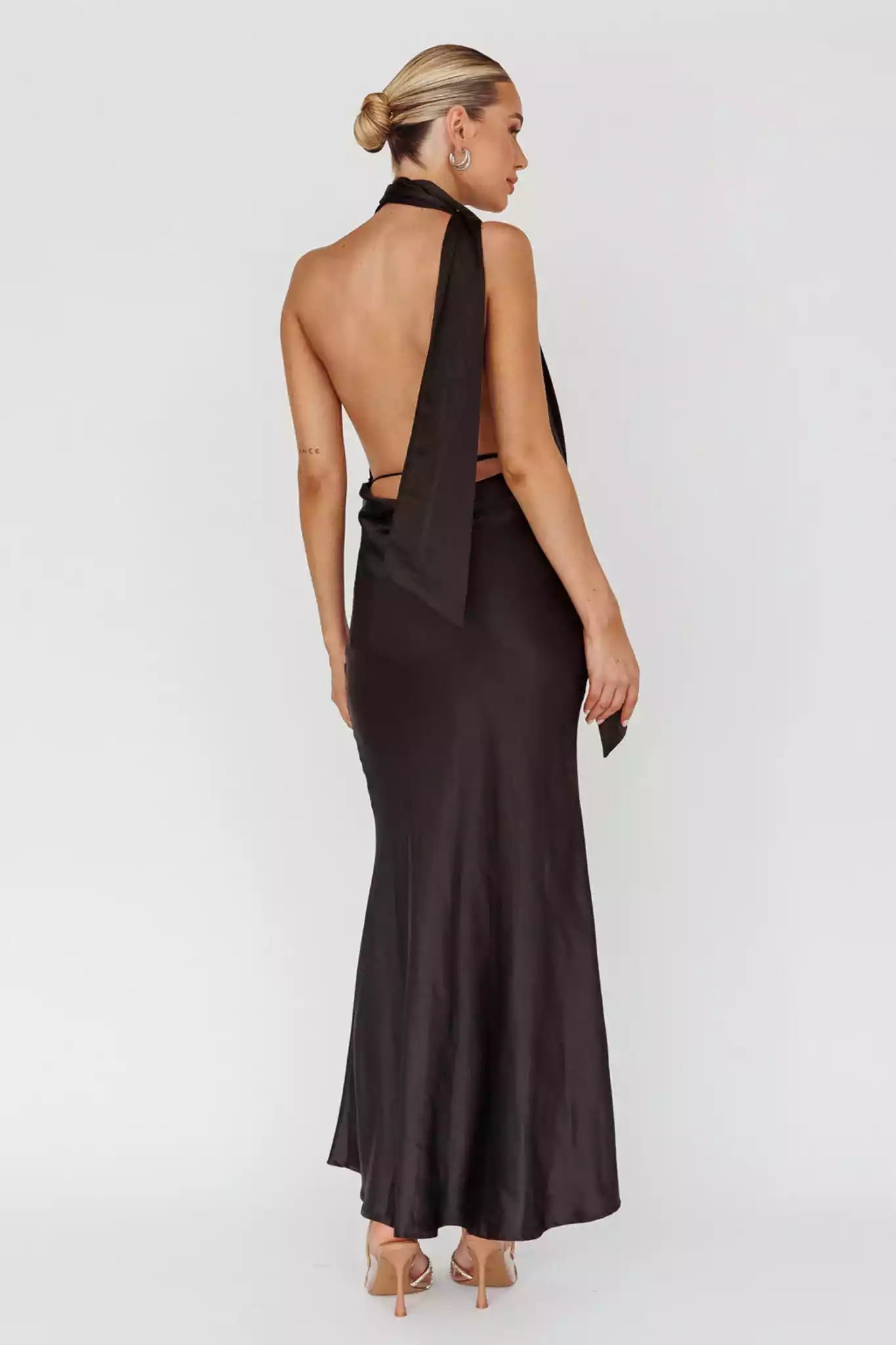 Absolutely stunning ultra long deep V-neck backless low straps with adjustable side zippers Bridesmaid Dresses