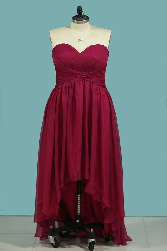 Asymmetric Sweetheart Pleated Skirt A-line Large Customized Ball Party Dress