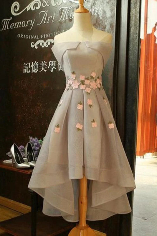 Elegant Asymmetric Off the Shoulder Return Dress A-line sheer decal