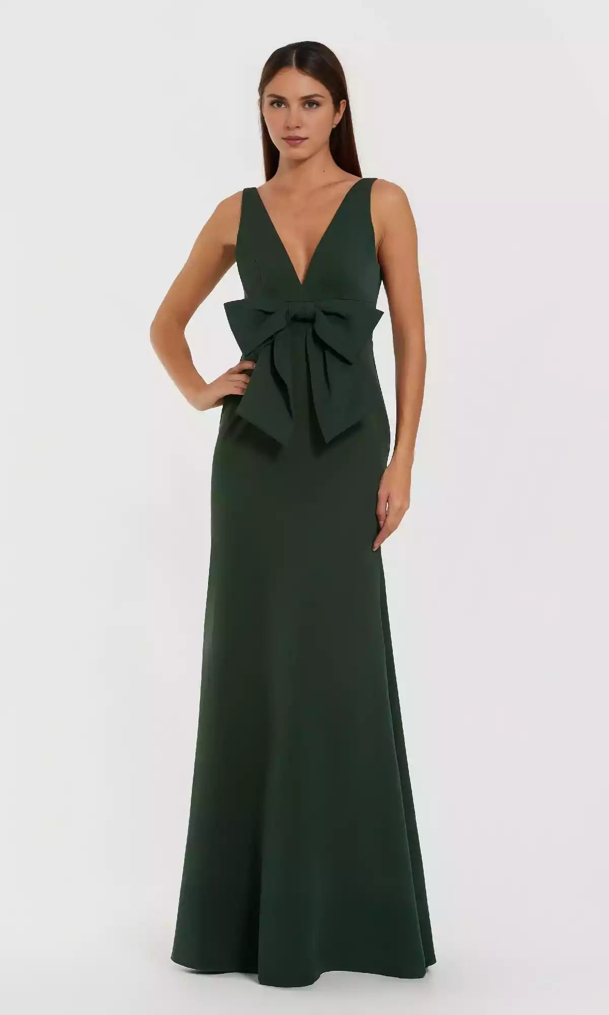 Beautiful and charming sleeveless V-neck bow A-line exquisite details complement each other, adding a touch of charm and allure to Prom Dresses