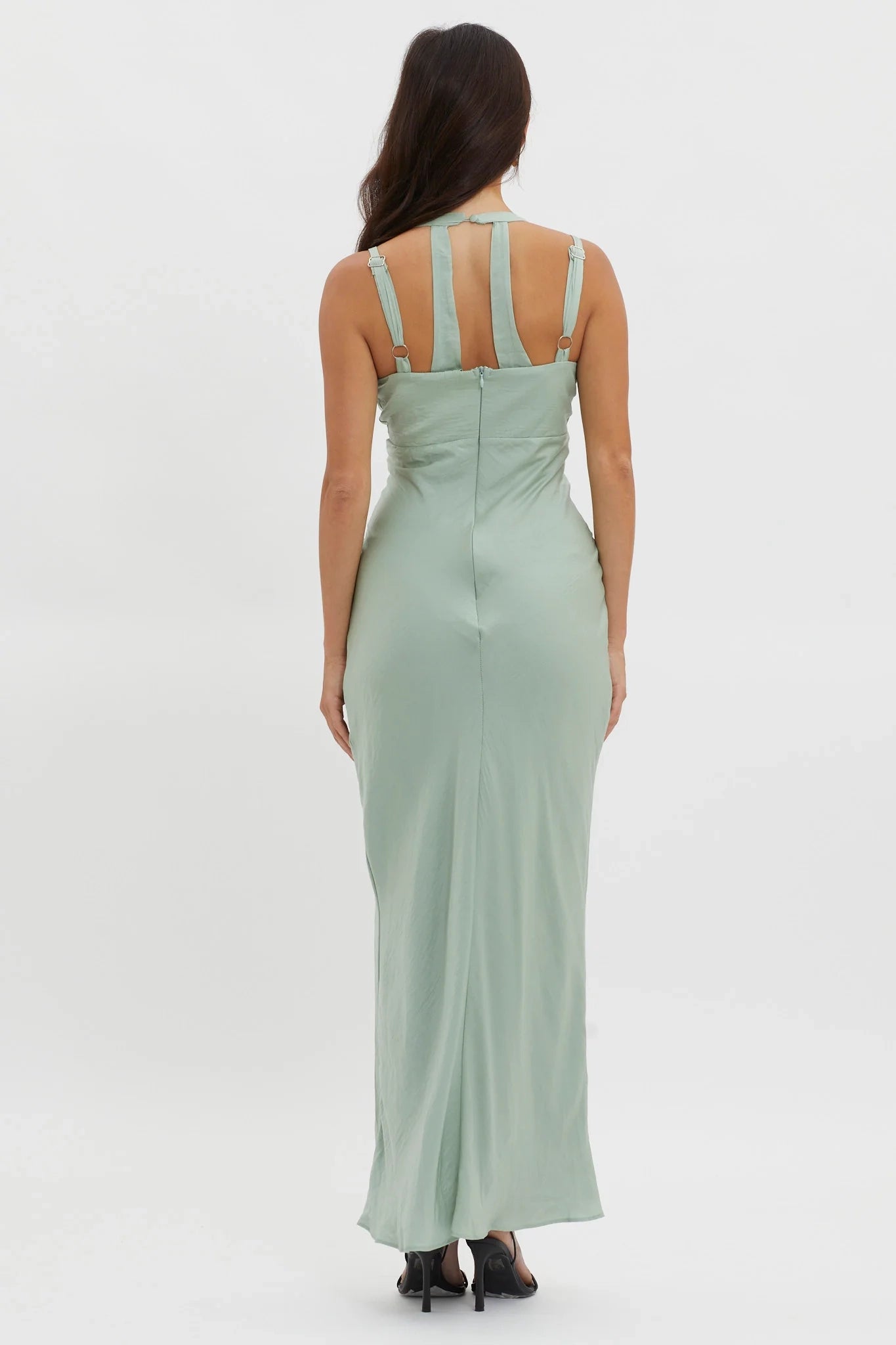 Beautiful fully lined tight corset with adjustable shoulder straps and zippered back bridesmaid dress