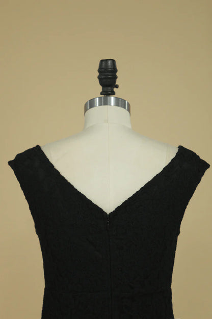Black Beautiful A-line Dress Lace Short Mini