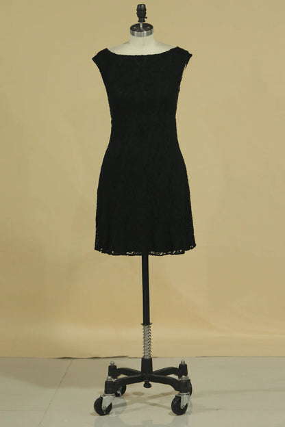 Black Beautiful A-line Dress Lace Short Mini