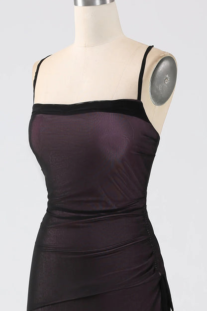 Sheath Spaghetti Straps Floor Length Bridesmaid Dress With Elasticity