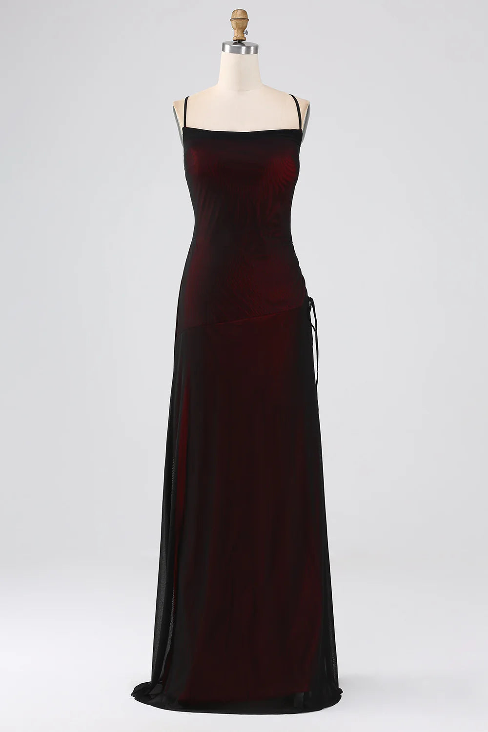 Sheath Spaghetti Straps Floor Length Bridesmaid Dress With Elasticity