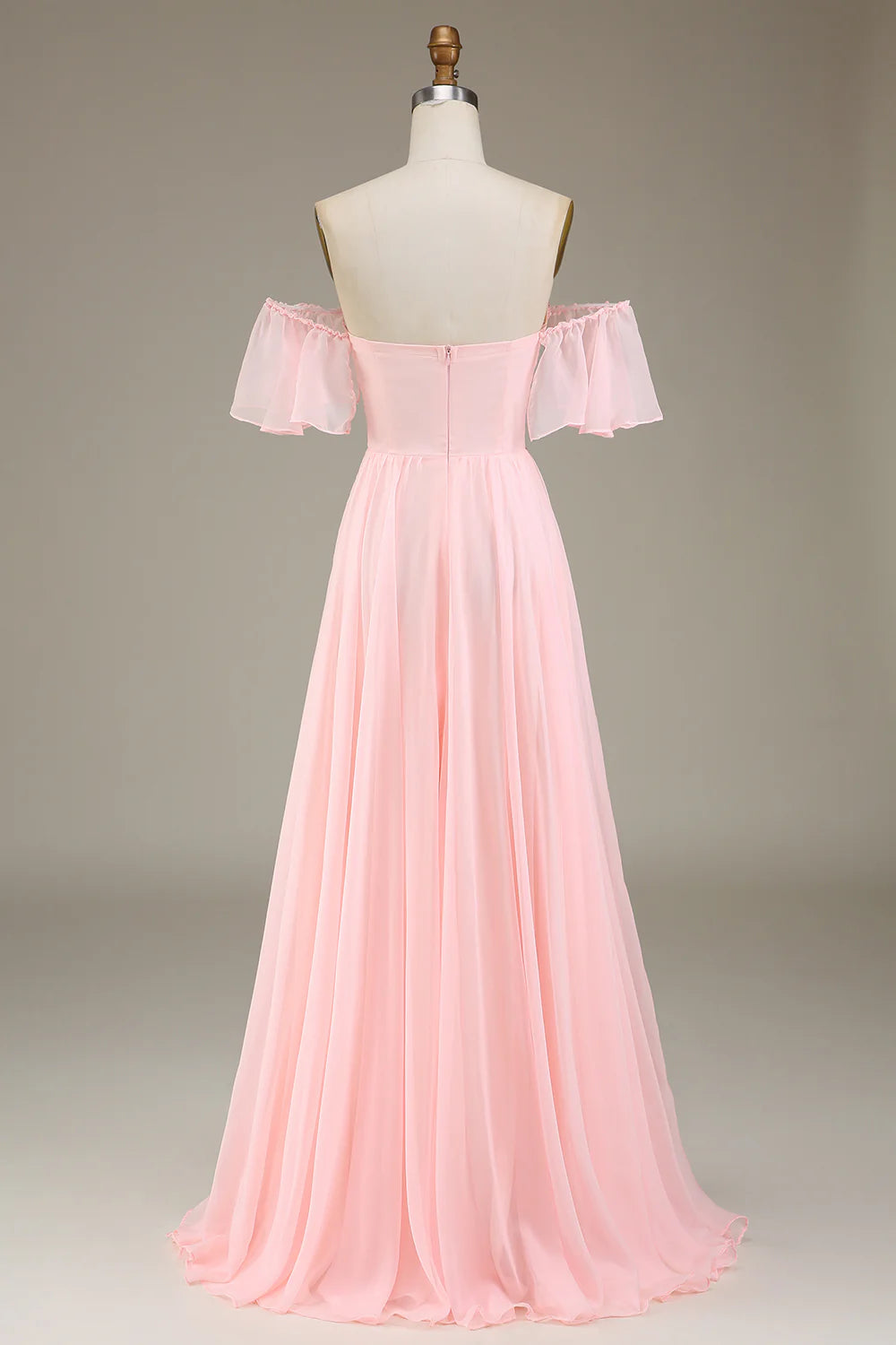A-Line Off the Shoulder Long Bridesmaid Dress