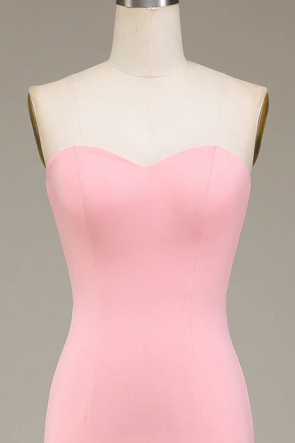 Mermaid Sweetheart Satin Long Bridesmaid Dress