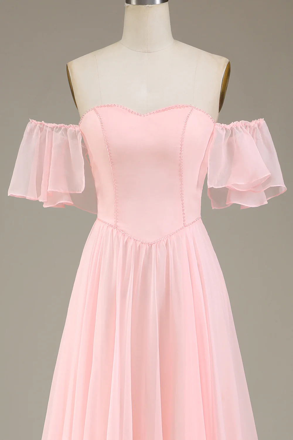 A-Line Off the Shoulder Long Bridesmaid Dress