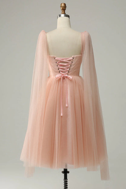 A Line Sweetheart Wedding Party Mini Dress with Open Back