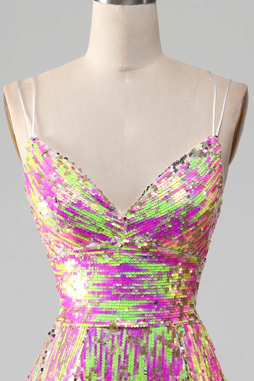 Sexy Pink Sparkling Slim Fit Mermaid Ball Dress