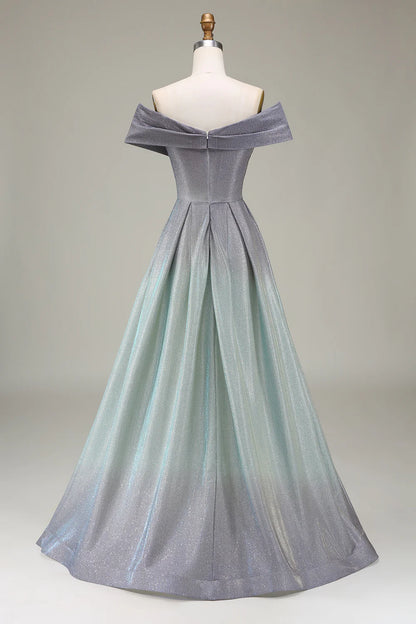 Sparkling and sexy off shoulder A-line pleated princess dance dress