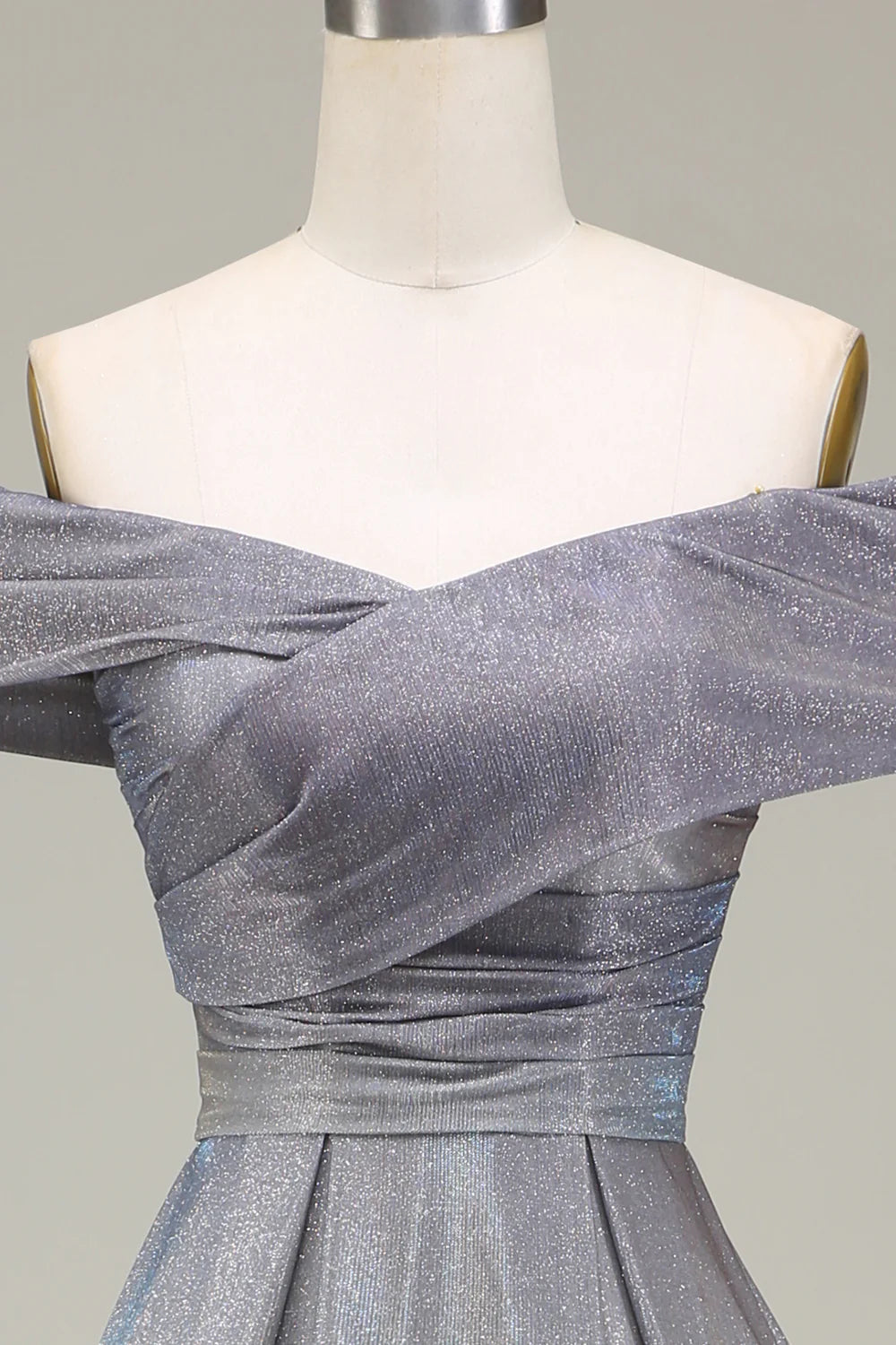 Sparkling and sexy off shoulder A-line pleated princess dance dress