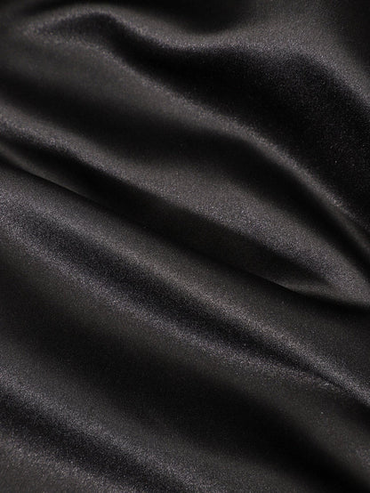 Unique square neck sexy backless A-line satin back to school dress