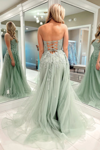 Charming A-line sheer sexy long floor mopping ball dress