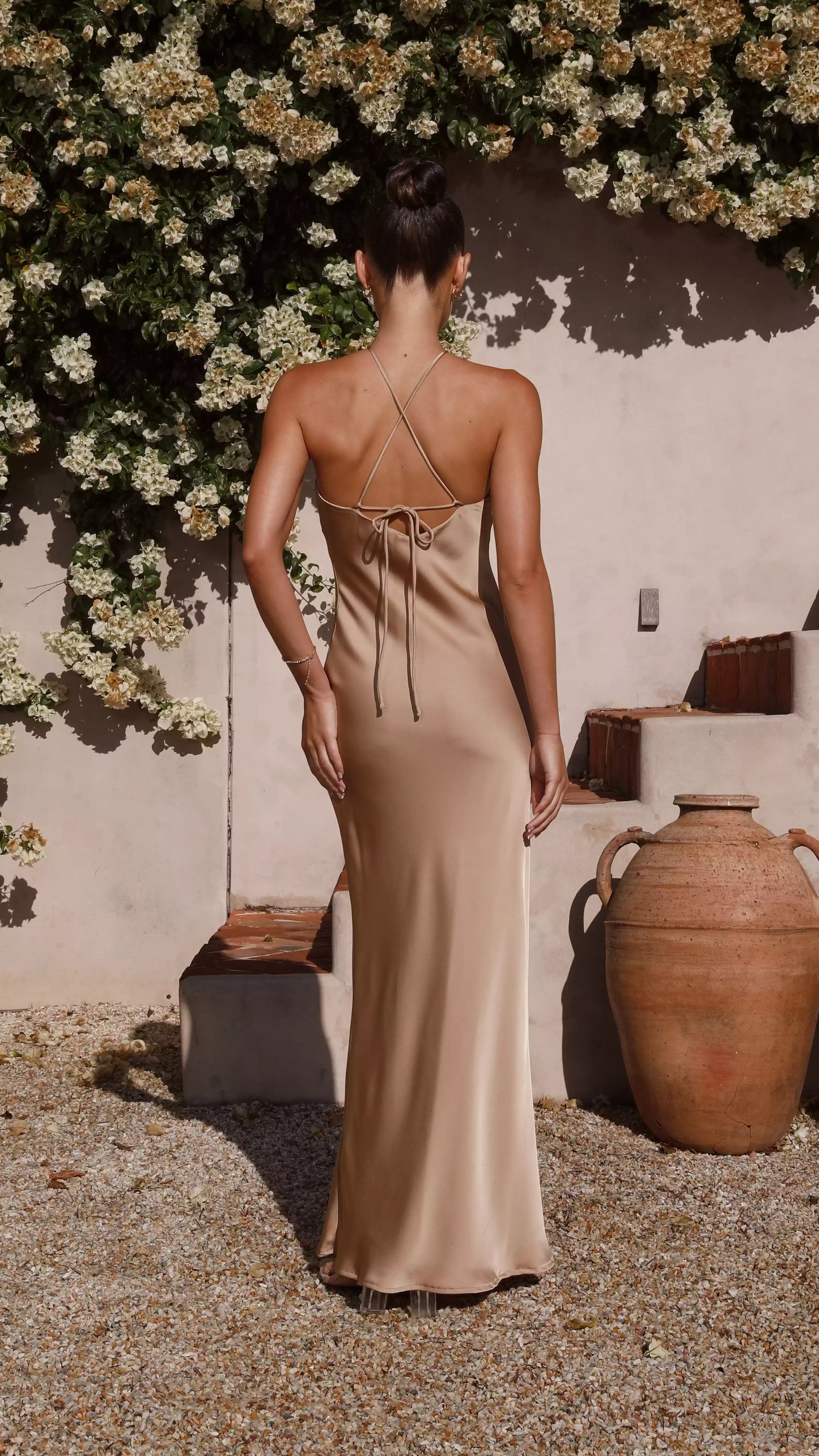 Charming halter neckline fully lined cross tie sleeveless slim fit Prom Dresses