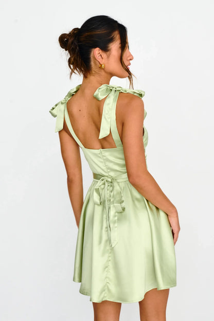 Charming satin mini lace up shoulder strap with back zipper Homecoming Dresses