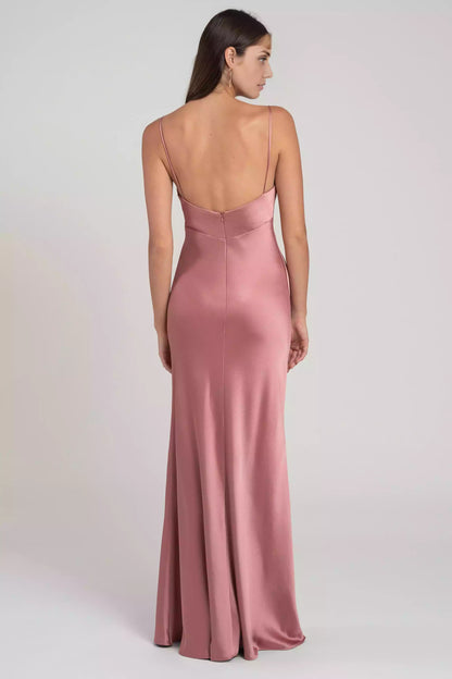 Charming satin pendant collar, satin camisole, high waist, slim fit, oblique cut, tight corset, Evening Dresses