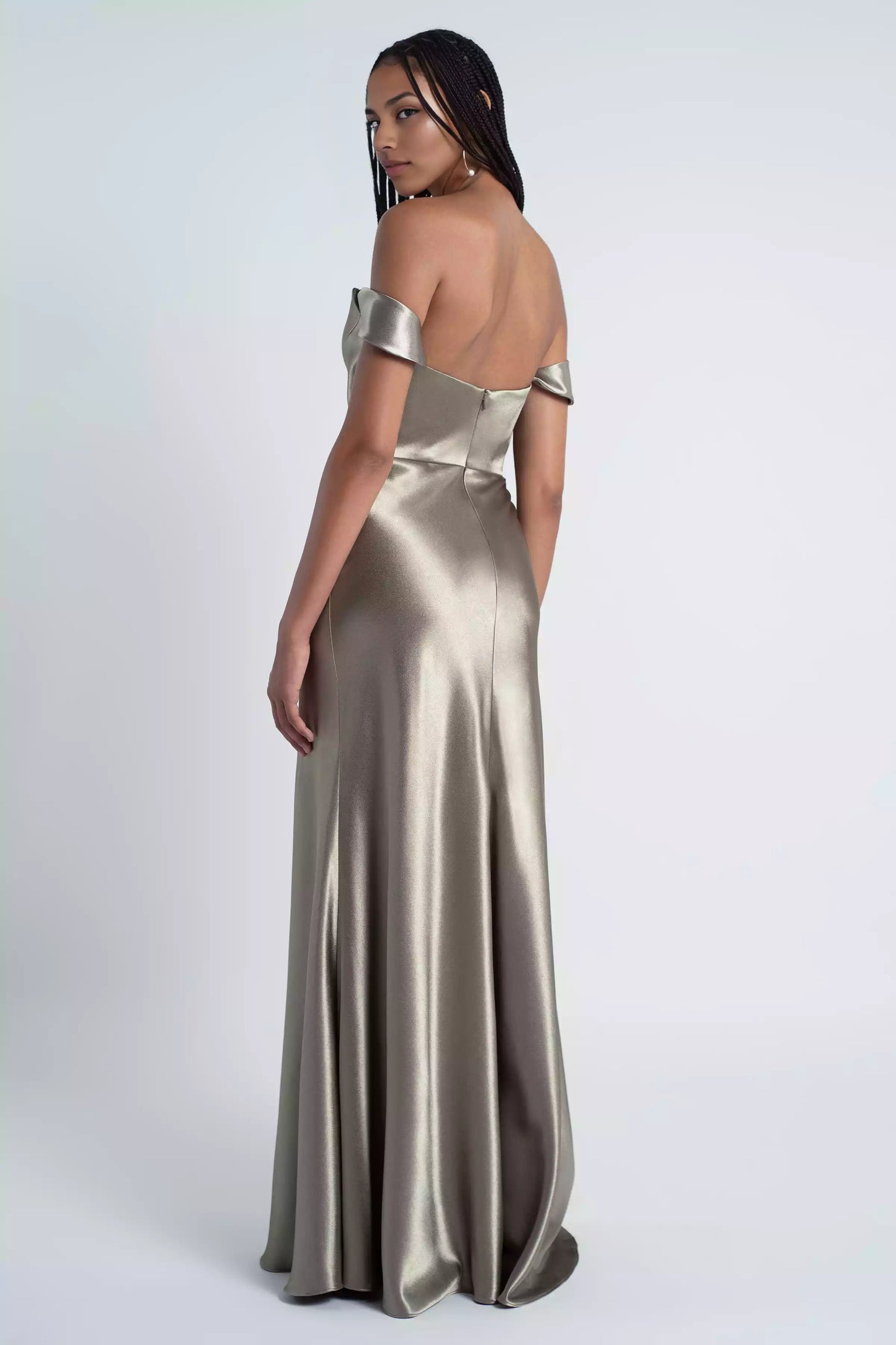 Charming scarf collar with exposed shoulders, natural waist seam, diagonal cut, tight corset, back middle zipper, Bridesmaid Dresses