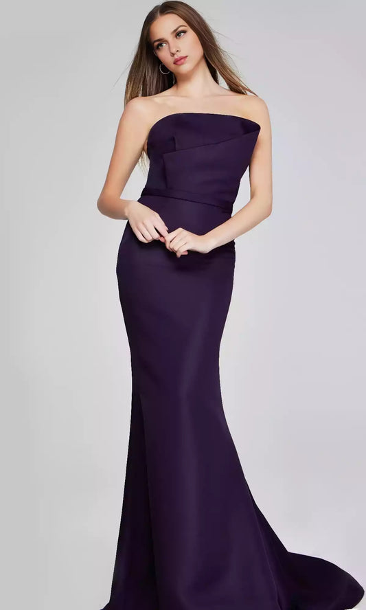 Charming strapless long satin formal mermaid silhouette showcases elegant temperament Prom Dresses