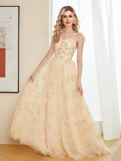 Strap Ball Dress A-line Long Party Evening Dress