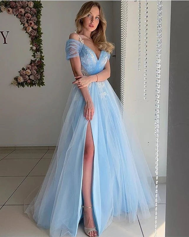 Unique and elegant sheer one shoulder ball dress with embellishments slim fitting evening dress