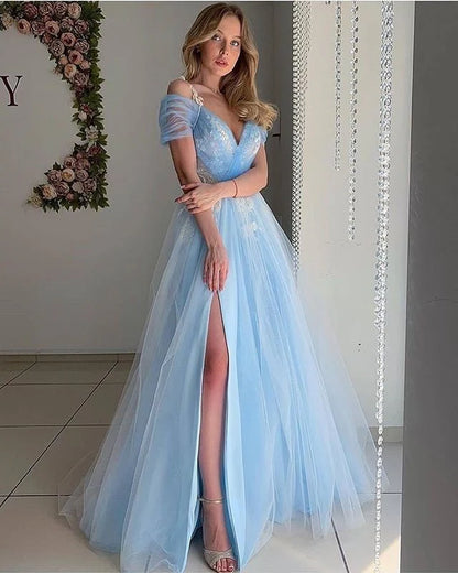Unique and elegant sheer one shoulder ball dress with embellishments slim fitting evening dress
