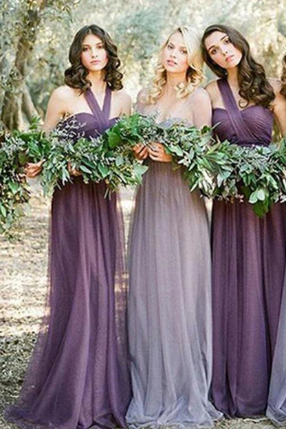 Paired with a sheer long elegant and affordable charming bridesmaid costume