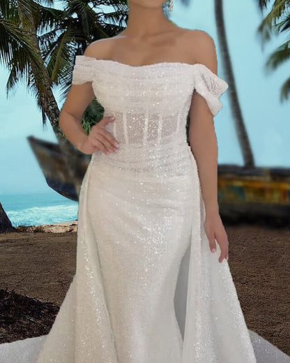 Sparkly Mermaid Corset Wedding Dress