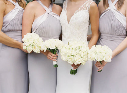 Cute long mermaid chiffon dress elegant and minimalist bridesmaid dress