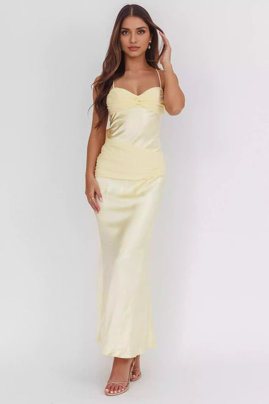 Cute adjustable shoulder strap lining with cross bow details on the back, zipper on the back Prom Dresses