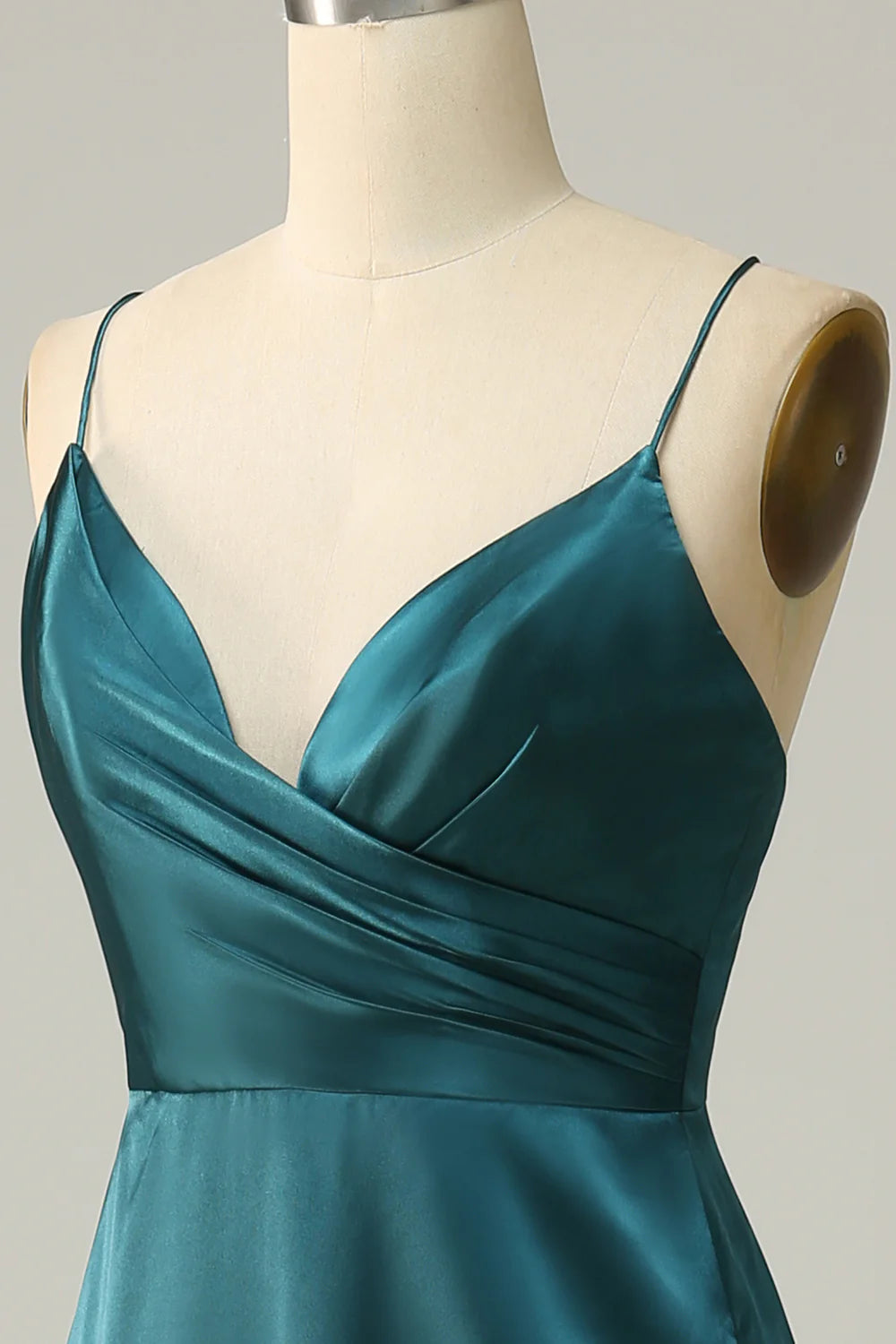 A Line Spaghetti Straps Plus Size Bridesmaid Dress with Open Back