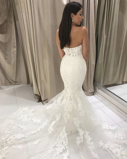 Elegant Lace Mermaid Wedding Dress Sweetheart