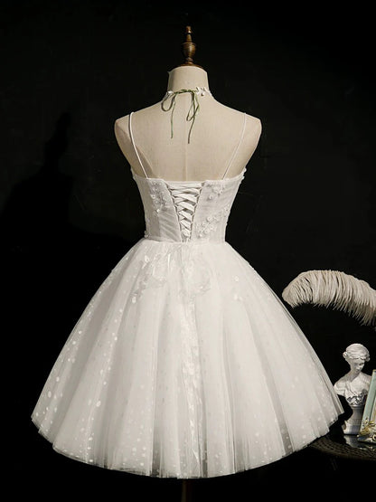 Sweetheart Neck Tulle Lace Short  Homecoming Dress