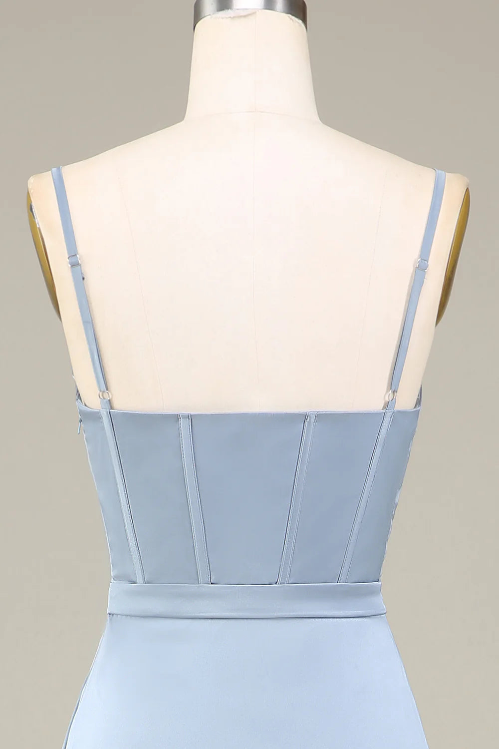 A-Line Spaghetti Straps Satin Long Bridesmaid Dress With Pleated