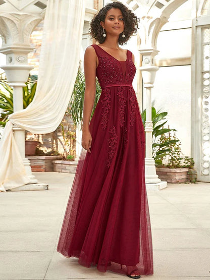 Sexy long elegant ether sheer evening gown