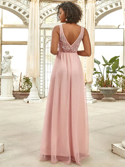 Sexy long elegant ether sheer evening gown