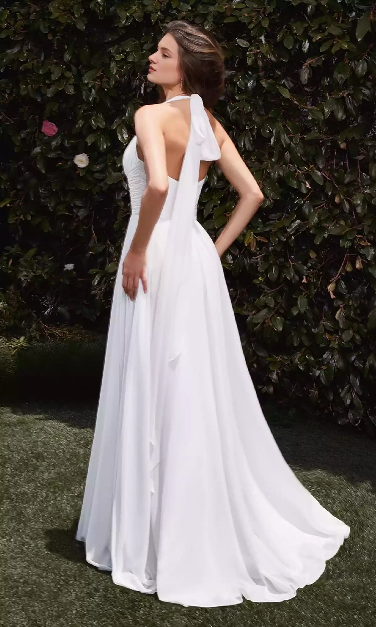 Elegant V-neck backless slim fit wide waistband A-line showcases fashion style Prom Dresses
