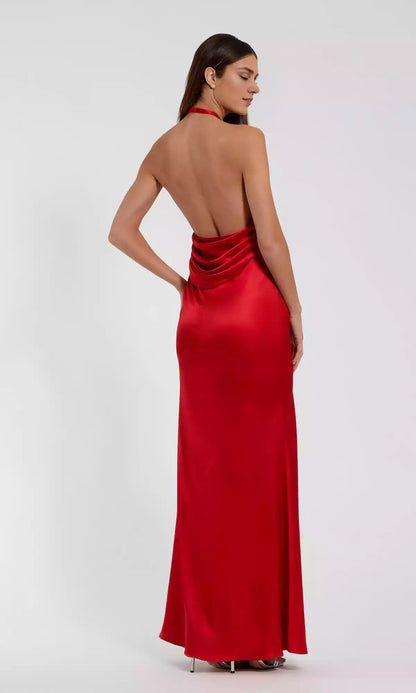 Elegant and chic backless long style with deep V-neck satin, backless and slim shoulder straps, stunning the entire Prom Dresses audience