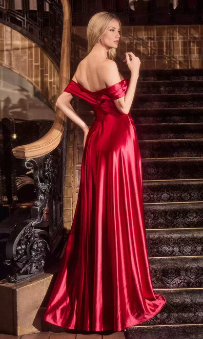 Elegant beaded sweetheart neckline with shiny satin strap sleeves slanted towards pleats and side slits A-line skirt Prom Dresses