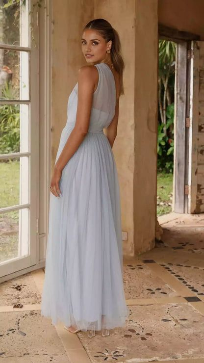 Elegant floor to ceiling single shoulder see through sweetheart neckline with cinched waist, invisible side zipper sheer fabric showcasing elegant temperament Prom Dresses